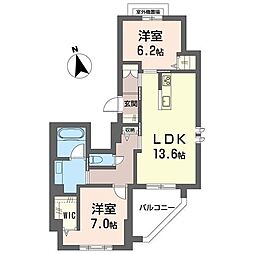ヴィラ アマローネ 2LDKの間取図画像