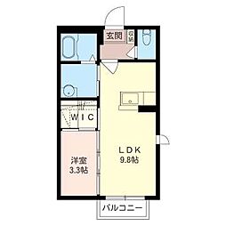 ピアシャンテA.J 1LDKの間取図画像