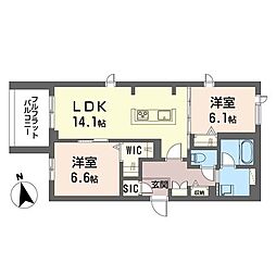 Aquariche3 2LDKの間取図画像