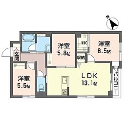 メゾン ド ドラコ 3LDKの間取図画像