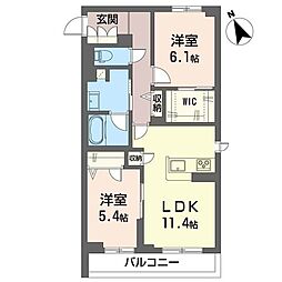 Raffine 2LDKの間取図画像