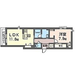 カーサグラーノ 1LDKの間取図画像