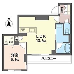 クラリエール 1LDKの間取図画像