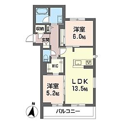 フィオリス 2LDKの間取図画像