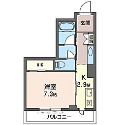 grandreve新都心 1Kの間取図画像