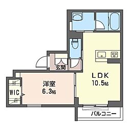 grandreve大宮 1LDKの間取図画像