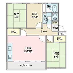 ルックハイツ検見川浜3号棟 3LDKの間取図画像