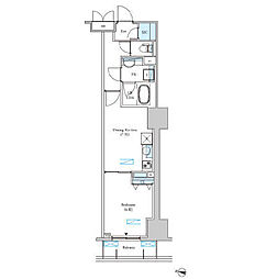 ロイジェントパークス千葉中央 10階1DKの間取り