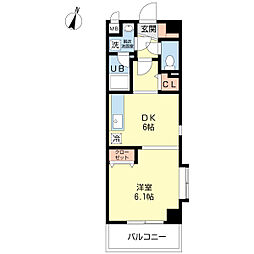 フラワー・コート 5階1DKの間取り