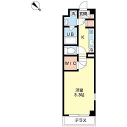 プリマベーラ 2階1Kの間取り