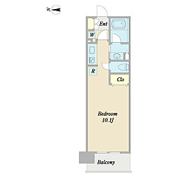 ケンジントンマンション千葉中央 1Kの間取図画像