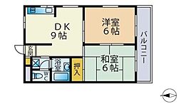 グレースタカハシ 2DKの間取図画像