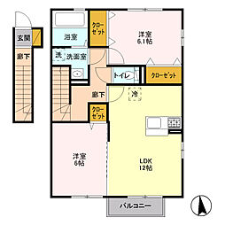 ソフィアクレール 2LDKの間取図画像