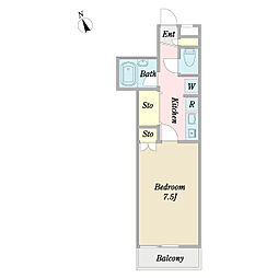 αNEXT高崎第7 1Kの間取図画像