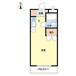 アルファネクスト 1Kの間取図画像
