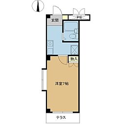 エンティ上小出 1Kの間取図画像