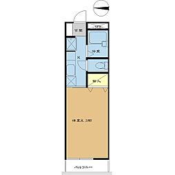 アルファネクスト高崎第4 1Kの間取図画像