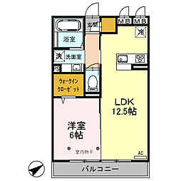 ラ・フォンテ 1LDKの間取図画像