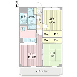 ペイサージュ 2LDKの間取図画像