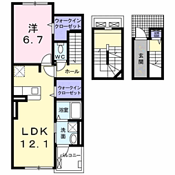 ラ・ペ・リヴィエール 1LDKの間取図画像