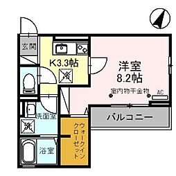 プリマベーラ 1Kの間取図画像
