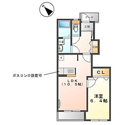 エルクレイシャス 1LDKの間取図画像