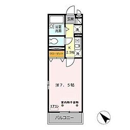 アイビスふじみ野 1Kの間取図画像