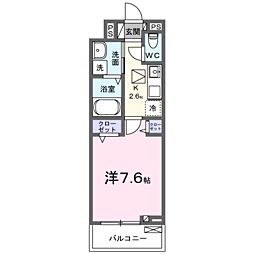 サニーサイドシーズン 1Kの間取図画像