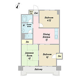 メイプルハイツ 1階3DKの間取り