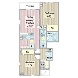 間取図画像 2LDK