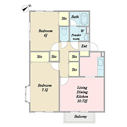 間取図画像 2LDK