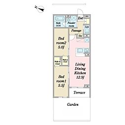 間取図画像 2LDK