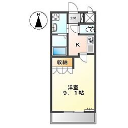 アイディール 1Kの間取図画像