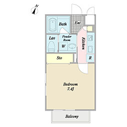K.house 1Kの間取図画像
