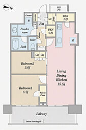 URAWA THE TOWER 2LDKの間取図画像