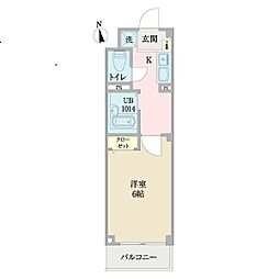 西川口プラザA 1Kの間取図画像