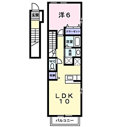 ディスポワール2 1LDKの間取図画像