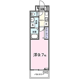 サピーII 1Kの間取図画像