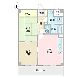 小林ハイツ 2LDKの間取図画像
