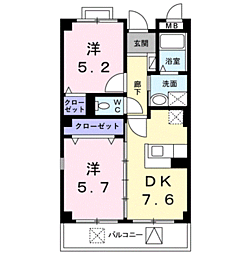 コータ・コート2 2DKの間取図画像