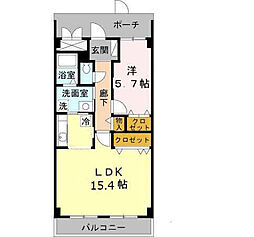 エルロード住吉6号館 1LDKの間取図画像