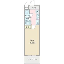 プロシード長居公園通 1Kの間取図画像