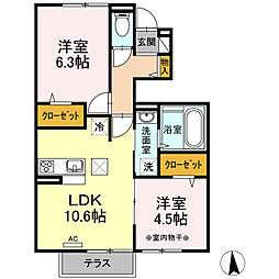 ルミエール 2LDKの間取図画像