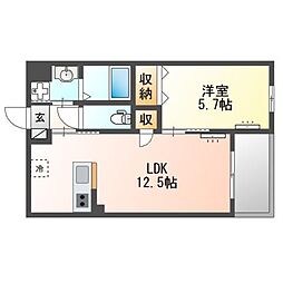 サンジュ(Sanju) 1LDKの間取図画像