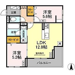 THE STATELY 子安町 2LDKの間取図画像