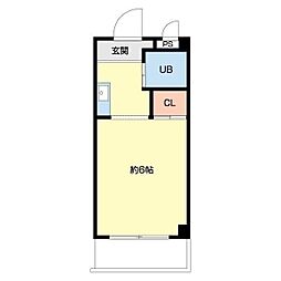 フォーエバー江坂 1Kの間取図画像