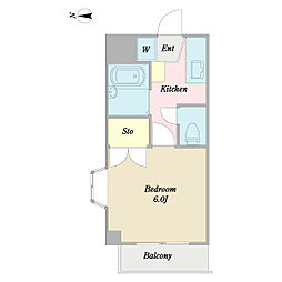 ジャスト・パレス 1Kの間取図画像