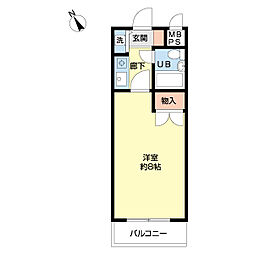 プロシード蓮根 1Kの間取図画像