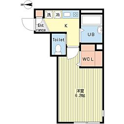 アレグリーア 1Kの間取図画像