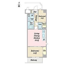 VORT中村IIresidence 2LDKの間取図画像